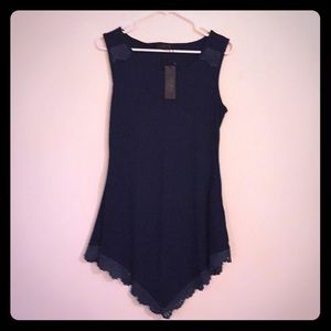 Doublju ribbed navy tank